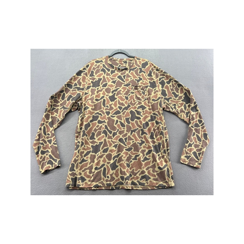 Poncho Outdoors T-Shirt Men's XXL Duck Camo Long Sleeve Pocket Recycled Blend
